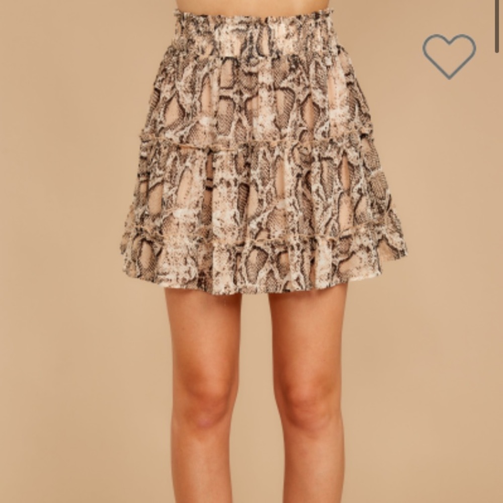 Red dress boutique snake print skirt